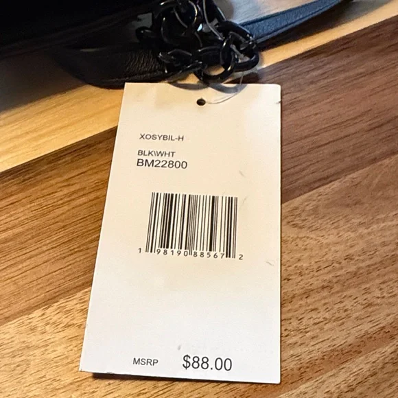 Betsey Johnson Black Crossbody Bag with White Hearts - Picture 10 of 10